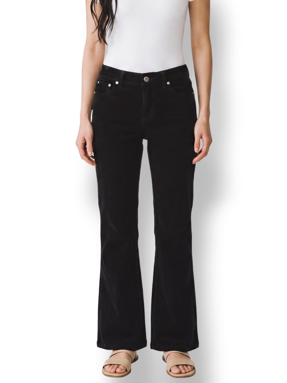 4/$20 Michael Kors Black Stretch Velvet Bootcut Pants Size 2
